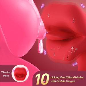 Hot bán 2-in-1 USB powered của phụ nữ lưỡi Vibrator g-spot âm vật kích thích Dương vật giả đu mạnh mẽ Đồ chơi tình dục - Product Image 3