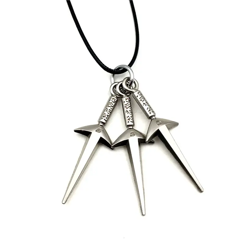 Hot Anime collana Shuriken tre spade pendenti gioielli Cosplay