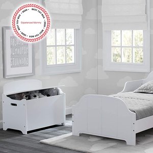Modern beyaz ahşap oyuncak göğüs çocuk Playroom dikdörtgen oyuncak kutusu için çok fonksiyonlu depolama organizatör