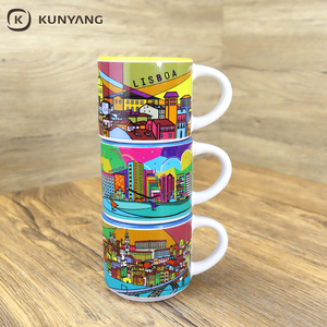 2024新设计异国情调的彩色咖啡杯定制迷你可堆叠陶瓷咖啡杯 - Product Image 1