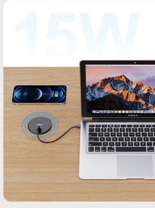 十大最畅销产品圆形多合一台式15w无线充电器USB a型C型家具插座快速充电 - Product Image 3