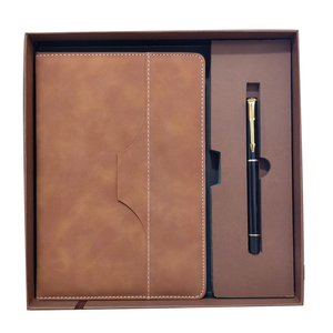 Tùy chỉnh PU da máy tính xách tay Hộp quà tặng với logo in ấn được xây dựng trong bút với Refill <span class=keywords><strong>USB</strong></span> <span class=keywords><strong>Flash</strong></span> Drive thực tế quà tặng doanh nghiệp - Product Image 2