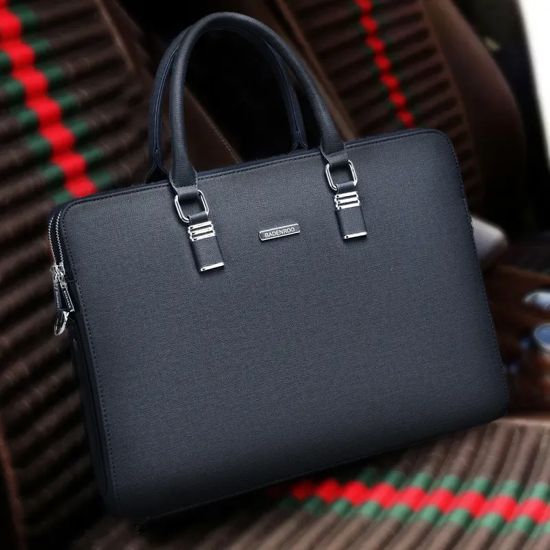 2023 new designer large portable men luxury laptop PU leather impermeabile logo personalizzato spalla Business office valigetta bag