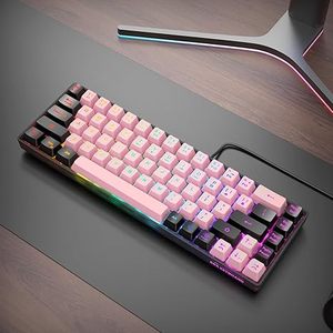 65% Gaming <strong>Keyboard</strong> Wired Backlit Mini RGB <strong>Keyboard</strong> Compact Anti-Ghosting 68-Key Gaming Wired <strong>Keyboard</strong> - Product Image 1