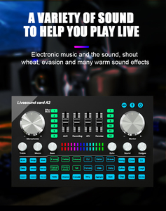 Mixer di interfaccia di registrazione della scheda audio LIVE A2 professionale con microfono da tavolo di registrazione per Podcasting - Product Image 2
