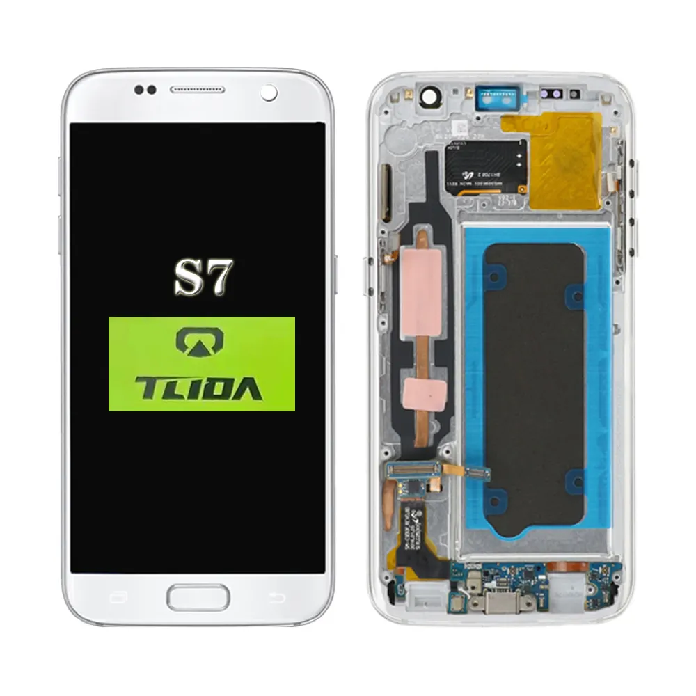 Tlida tela lcd para smartphone, tela de reposição para samsung galaxy s7 edge g930 g930f com moldura de tela lcd e montagem digitalizadora