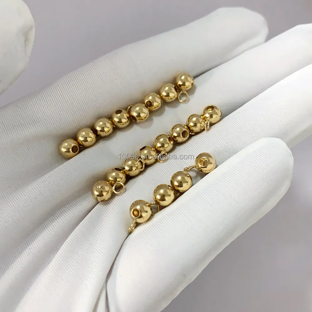 14 Karat echtes Gold DIY Gold Finding Schmuck Pure Gold Position ierungs perlen für Halskette Armbänder