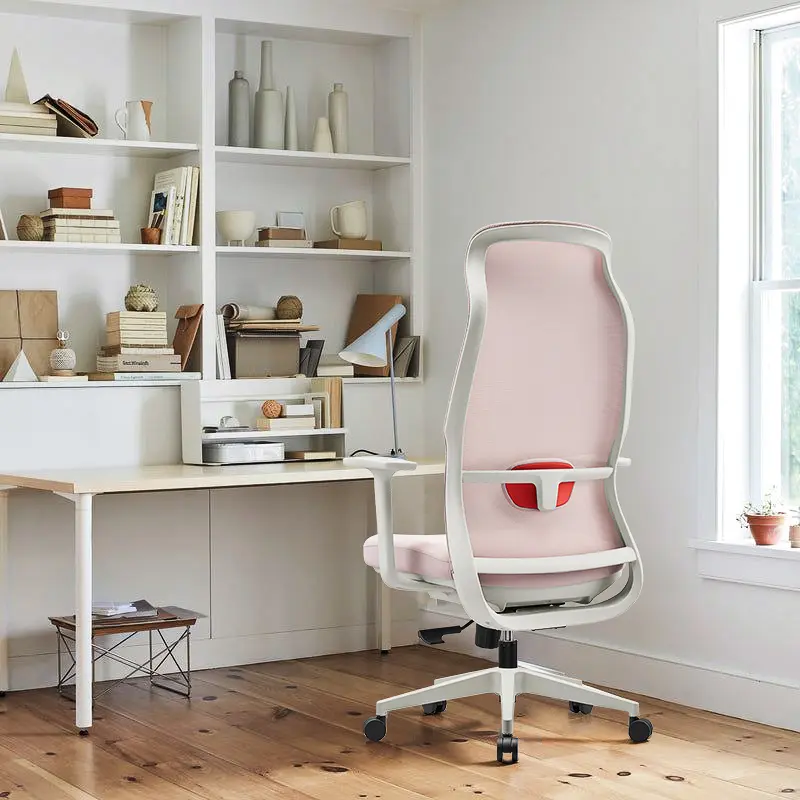 Preço barato Modern Business Furniture Mesa De Escritório Rosa E Branco Cor Ergonômica Mesh Office Chair