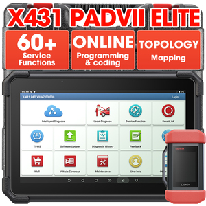 Lancio x431 pad vii elite pad7 con smartlink c vci programmazione di codifica online per tutti i veicoli automotive strumento diagnostico