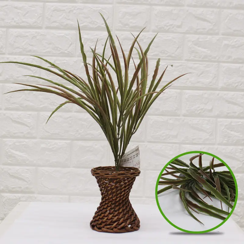 Plantas en maceta de hierba de agua pequeña Artificial para interiores y exteriores, plantas de plástico en macetas para decoración del hogar