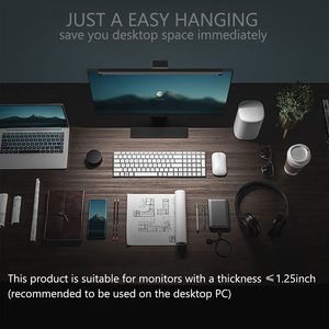 Современная Светодиодная лампа для монитора с сенсорным управлением USB настольная лампа для компьютера ноутбука черный оттенок для учебы и чтения - Product Image 3