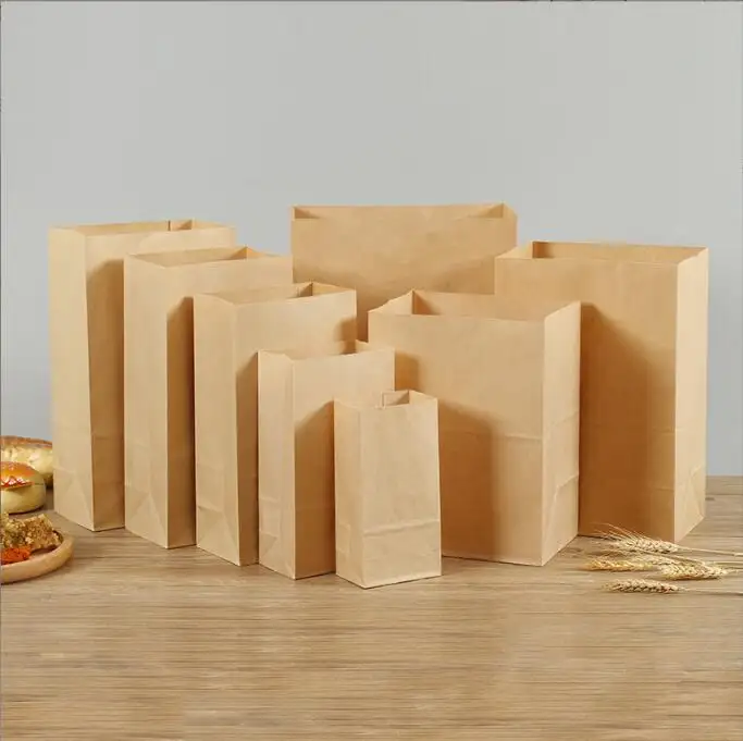 ถุงกระดาษคราฟท์ออกแบบใหม่บรรจุภัณฑ์ถุงช้อปปิ้งงานฝีมืออาหารคราฟท์สีน้ำตาลนำถุงกระดาษ Bolsas De Papel โดยไม่ต้องจับ