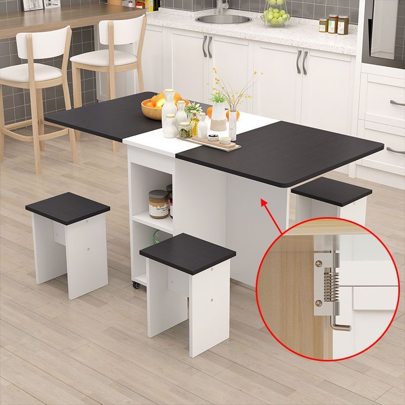 1.4 rectangle + 4 tabourets blanc plus noir