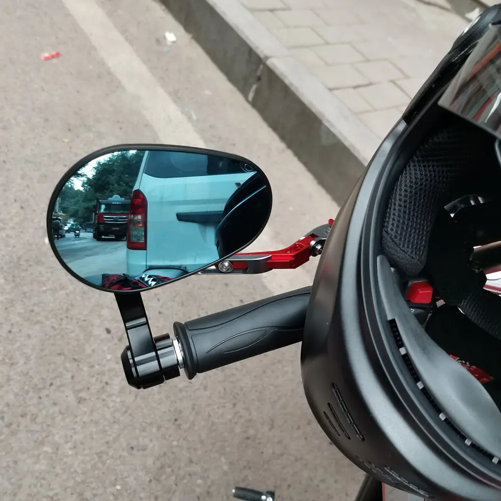 Parti Cnc per moto specchietto retrovisore laterale ovale accessori per moto specchio antiriflesso per Yamaha Honda Kawasaki Suzuki Harley