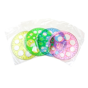BECOL卸売360度円形分度器プラスチック丸定規テンプレート16円学校のオフィスホーム用 - Product Image 6
