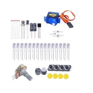 Elektronik Arduino için başlangıç seti, MCU kurulu 1602 LCD Motor sürücü Breadboard dirençler LEDs potansiyometre tel seti