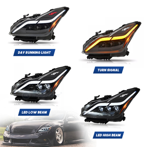 HCMOTIONZ Infiniti Infiniti 2008-2013 için LED farlar DRL başlangıç animasyon Q60 Coupe cabrio 2014-2015 araba ön lambalar