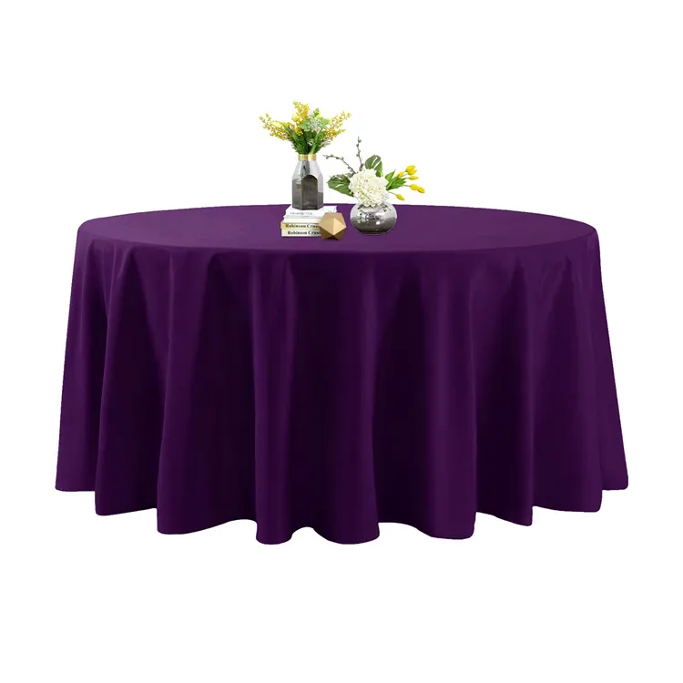 Berinjela 70 Inch Tablecloth Sala De Jantar Restaurante Poliéster Mesa Redonda Panos para Eventos