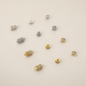 黄铜几何多锆石通用手镯连接银磁铁扣连接制作珠宝发现 - Product Image 4