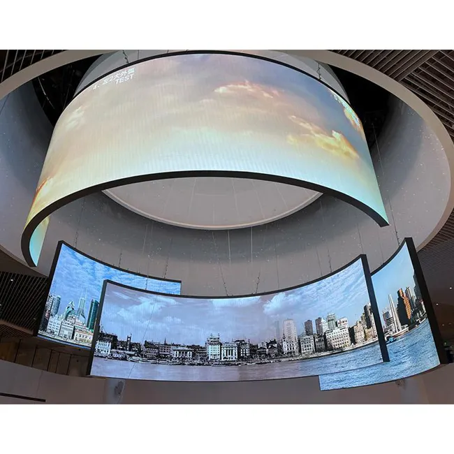 High Definition 360 Curve P4 Led Soft Screen Indoor Led Flexible Vertical Ads Customized Shape Digital soft display Screen