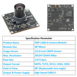 Módulo de cámara USB3.0 5MP 60fps/1080P/120fps con sensor IMX335 Plug & Play Protocolo UVC Compatibilidad de reconocimiento facial - Product Image 2