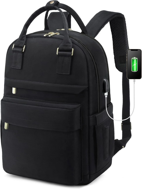 Mehrere Fächer aus hochwertigem Nylon mit USB-Ladefunktion für Männer mit benutzerdefiniertem Logo, Laptop-Rucksack, Arbeitsschule, Reiserucksack