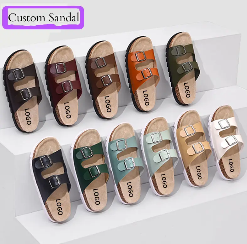 Sandália com logo personalizado para homens e mulheres, sandália de casal para verão na moda interna e externa de pinha de água