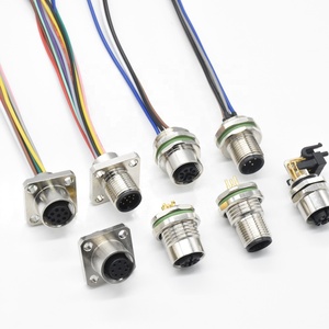 LECHUAN M8 M12 Overmolded bağlayıcı LED kablo fiş dairesel 3/4/5/6/8 Pin düz erkek dişi vida eklem 4P 3P kablo montaj - Product Image 3
