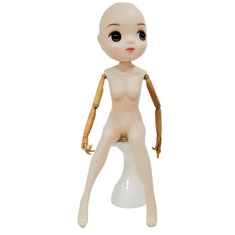 Boneca de fibra de vidro ajustável de corpo inteiro, manequim bonito com madeira, roupa feminina sentada, modelo de desenho animado, exibição na janela