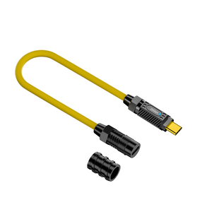 Nueva línea de cable de resorte de empalme datos de silicona tipo C soporte de carga súper rápida 8K 20G 140W C macho a C hembra amarillo 0,2 m - Product Image 1