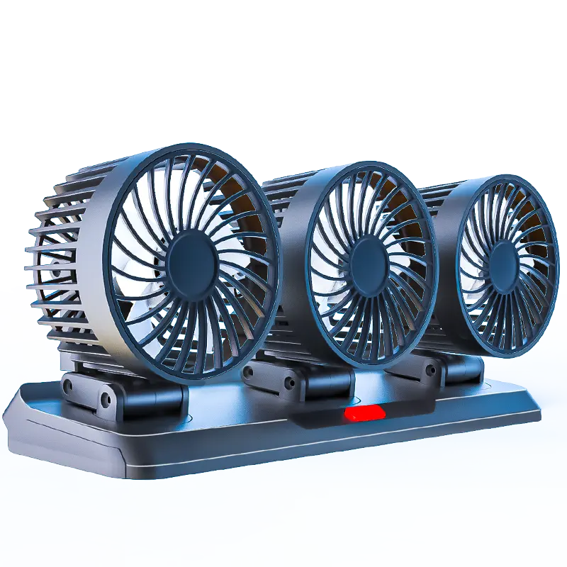 2-in-1 3 teste ventilatore auto 360 grado di rotazione 3 velocità aria di raffreddamento condizione USB veicolo portatile ventilatore 5V/12V/24v