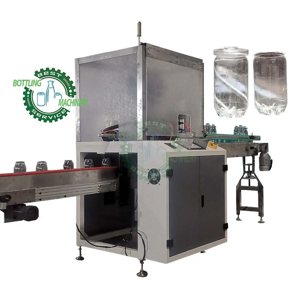 Automatic HEPE PE PP plastic bottle to wide open jar PET Can cover top end neck lid remover machine