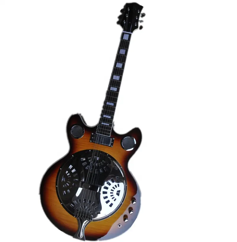 Huiyuan jazz guitar Echo Electric Guitar With Metal Cover with Flame Maple Veneer,Guitar wholesale china
