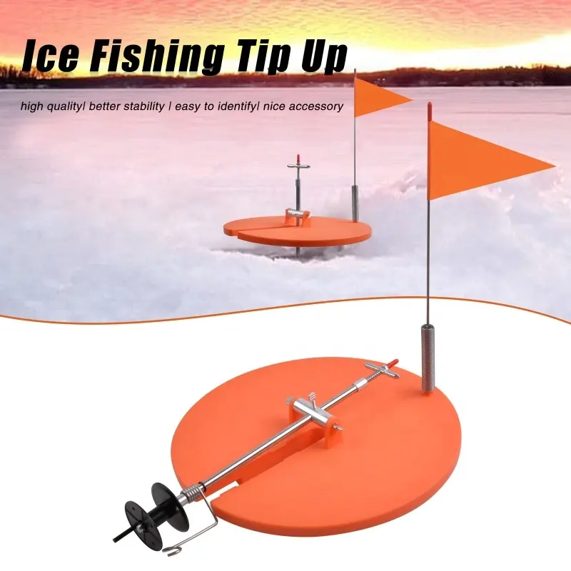 Yousya Big Game Tip-Up Banderas de poste de metal plegables Accesorios de pesca en hielo