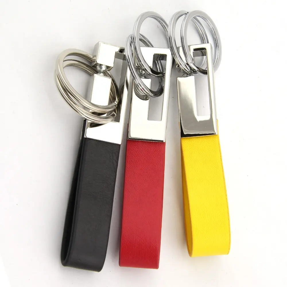 Porte-clés de luxe en cuir personnalisé pour hommes et femmes, de bonne qualité, en métal blanc, nom de voiture, pièces