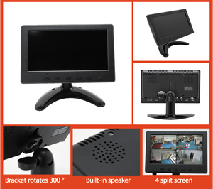 Monitor de escritorio táctil resistivo con caja de plástico de 7 pulgadas de tamaño pequeño con AV VGA HD - Product Image 5
