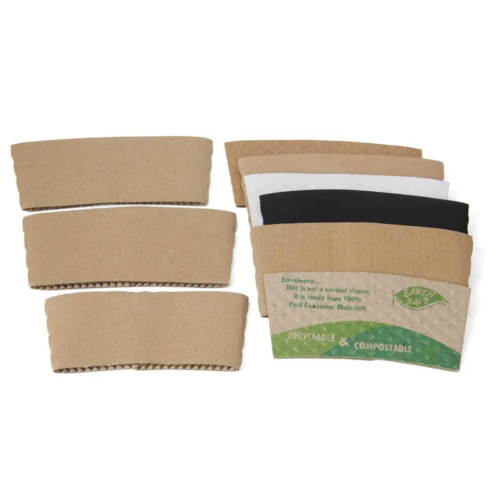Disposable 8 12 16 20oz different size paper cupsleeves for hot drinking