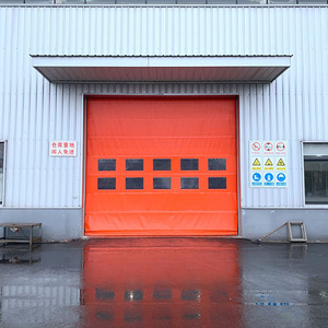 New Launch Modern <strong>Red</strong> <strong>PVC</strong> Fast <strong>Door</strong> Large Size Customized Stacking Curtain with Anti-Wind Safety Edges Finished Surface - Product Image 3