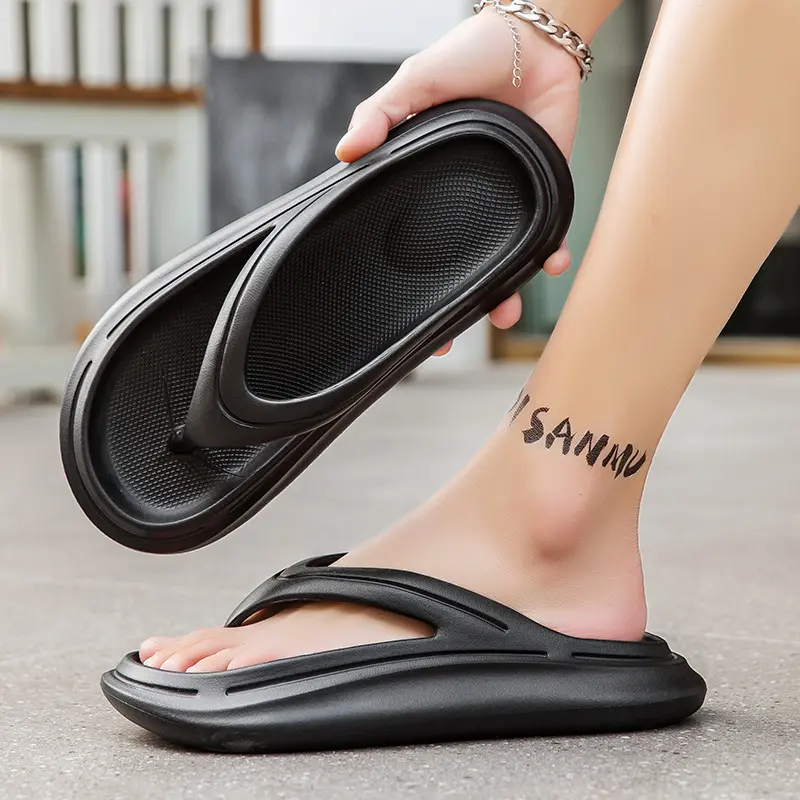 Sandal Flip flop pantai Pria Wanita, Kasut Orthotic Eva kosong sol tebal ungu putih hitam untuk perempuan musim panas