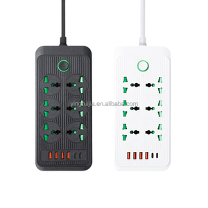 工厂批发通用电源板6个插座，带4个USB和2个Type-C 5V 3.4A端口，多插头延长线电源插座 - Product Image 1