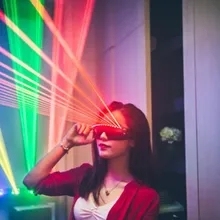 Lazer gözlük LED ışık yayan gözlük lazer eldiven KTV gece çubuğu performans lazer sahne performansı sahne