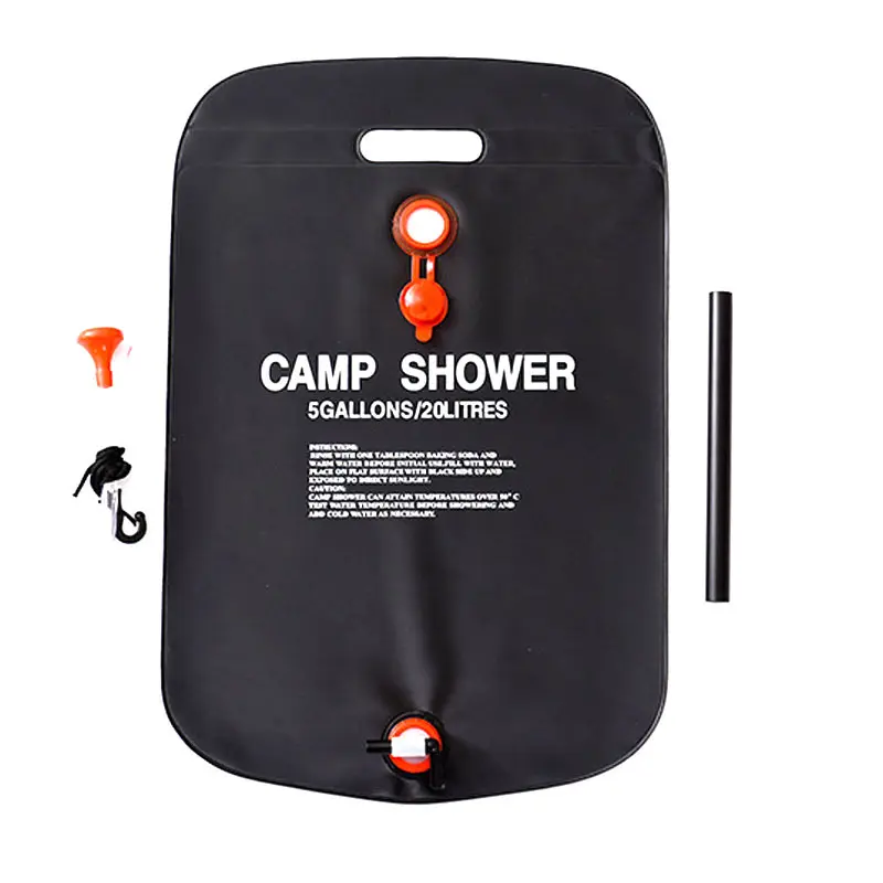 20L nero all'aperto campeggio dormitorio doccia di emergenza portatile doccia solare borsa dell'acqua riscaldatore esterno a infrarossi