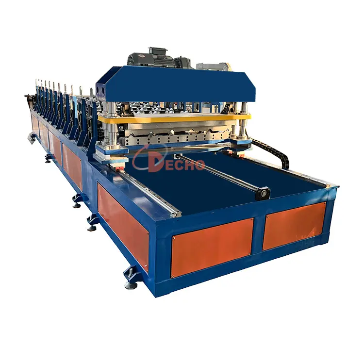 Máquina de fabricación de láminas de costura de pie trapezoidal tr4 TR5 de una sola capa de 60 m/min, máquina formadora de rollos de azulejos para techos