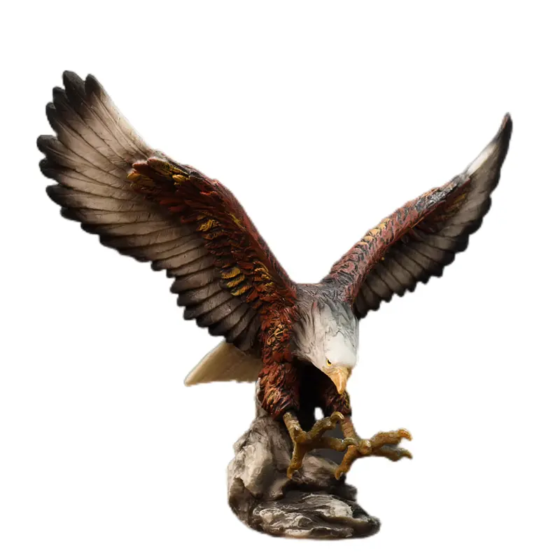 American Retro Falcon Eagle Hawk Simulated Golden Eagle Statues Resin Craft Decoration Living Room Office Wine Cabinet Ornaments