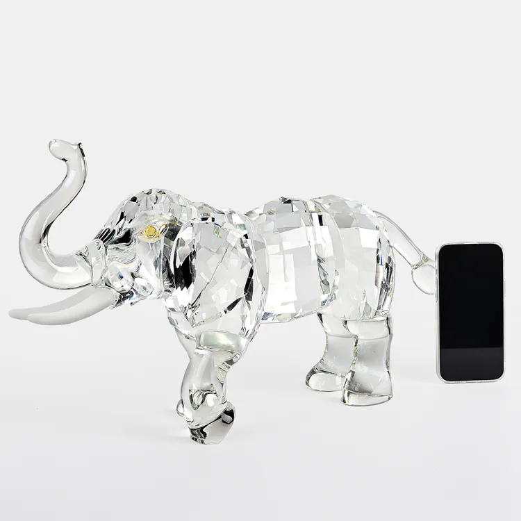 Scintillante moda moderna decorazioni Desktop grandi dimensioni di cristallo di elefante souvenir di cristallo di animali artigianali