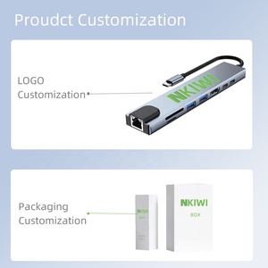 Aluminio 3,0 tipo C Hub Adaptador multifunción 8 en 1 USB C hub para MacBook Pro iPad Dell XPS - Product Image 4