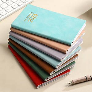 学生定制纯色A6精装日记本笔记本学习计划备忘录纸PU皮革笔记本 - Product Image 3