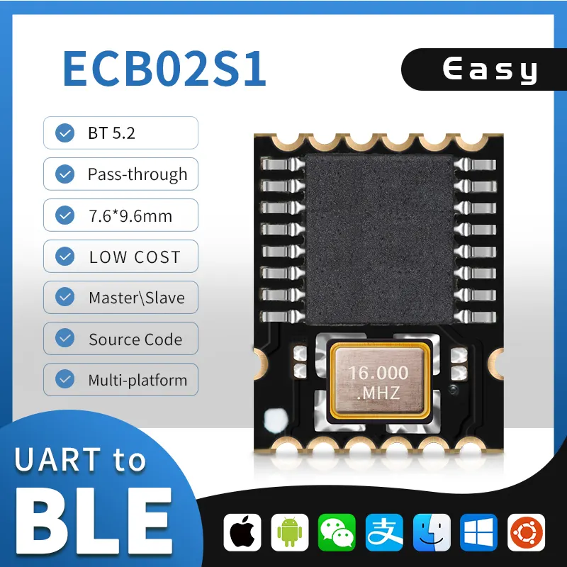 Sostituzione modulo BLE 5.2 BT per CC2540 CC2640 NRF51822 NRF52832 HC08 HC05 trasmettitore PCB Mini modulo Bluetooth per MCU