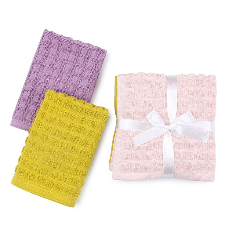 Wholesale waffle washcloth good absorption 100% cotton dish kitchen towels