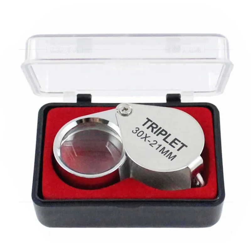 Gioielli tascabili lente d'ingrandimento gioiellieri strumenti per gli occhi gioielli lente di ingrandimento pieghevole lente d'ingrandimento Triplet gioielli in vetro diamante